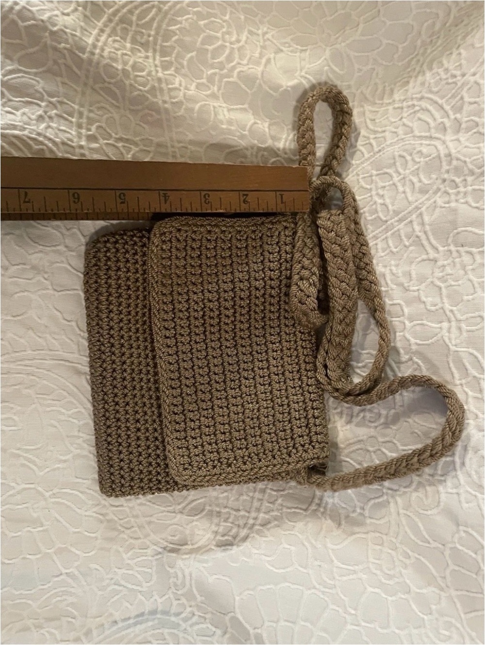 The Sak Woven Mini Crossbody Bag in Taupe